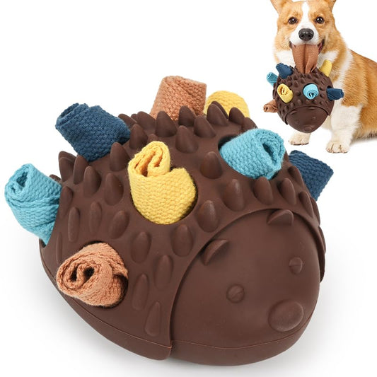 Indestructible Dog Toy, For Aggressive Chewers, Interactive Treat Dispenser, TPR Rubber Chew Toy, Non-Toxic Textured Surface, Hedgehog-Shaped Durable Toy, Strong Puppy Toy, Small Medium Large Dog